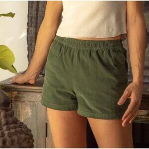 Women's Green Corduroy Shorts